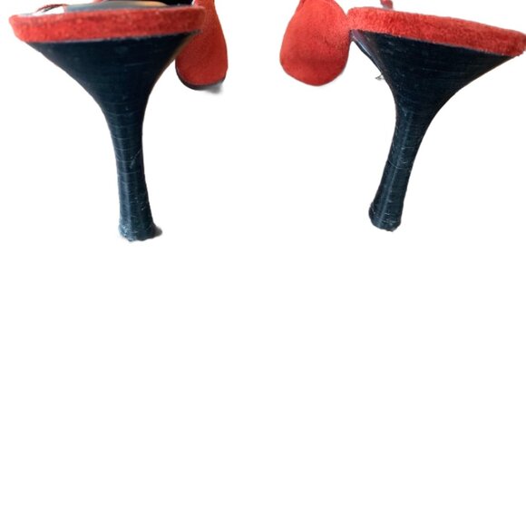 Vintage Sacha Too Leather Suede Square Toe Mule Heels 7.5 - Picture 3 of 10